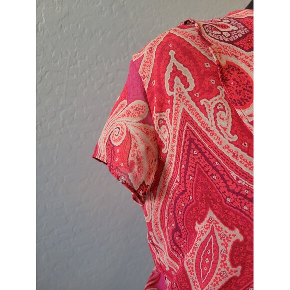 Victoria's Secret Pajama Ressort Set Coverup Red Paisley Size L Paisley Casual - Picture 3 of 12